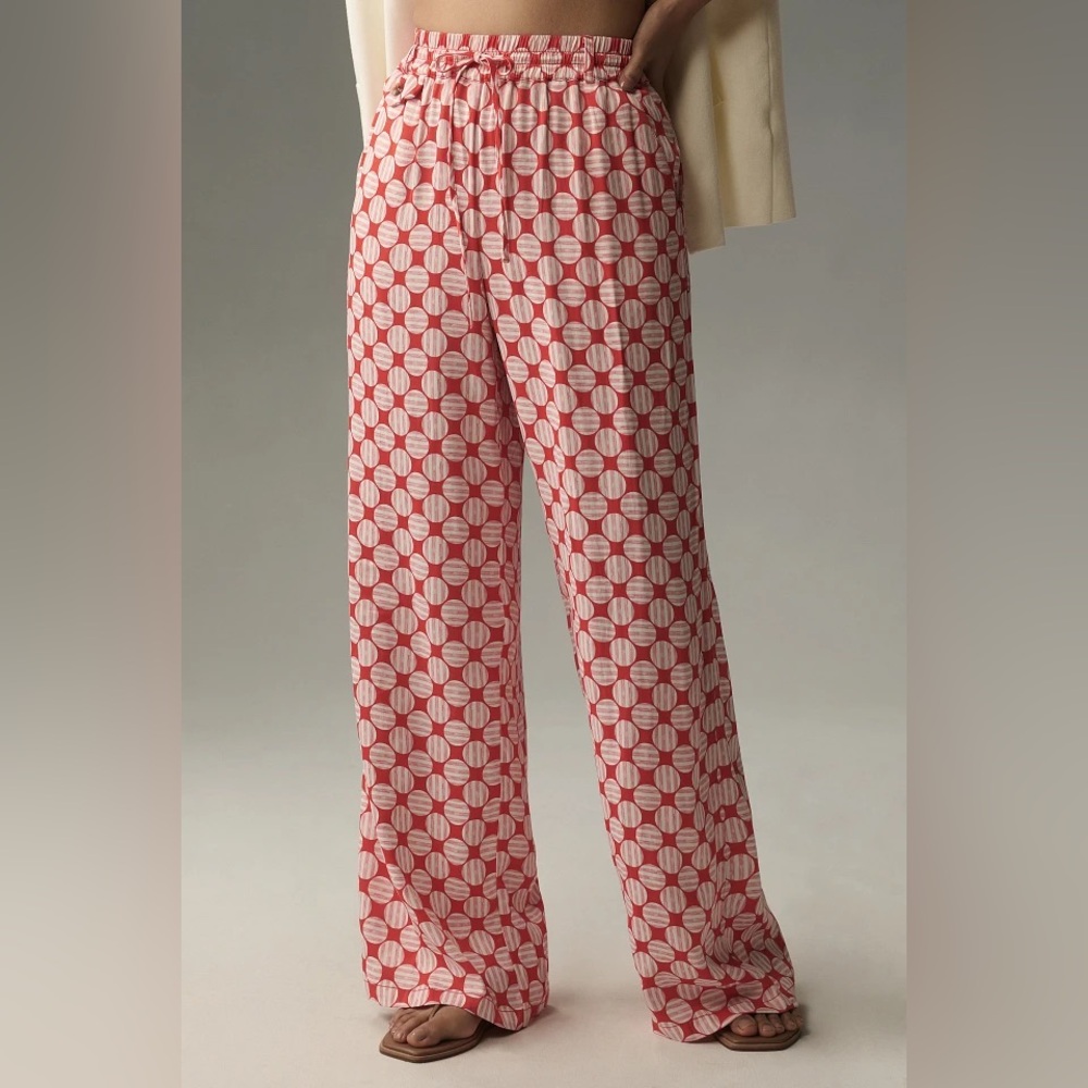 Maeve by Anthropologie Printed Straight-Leg Drawstring Pants